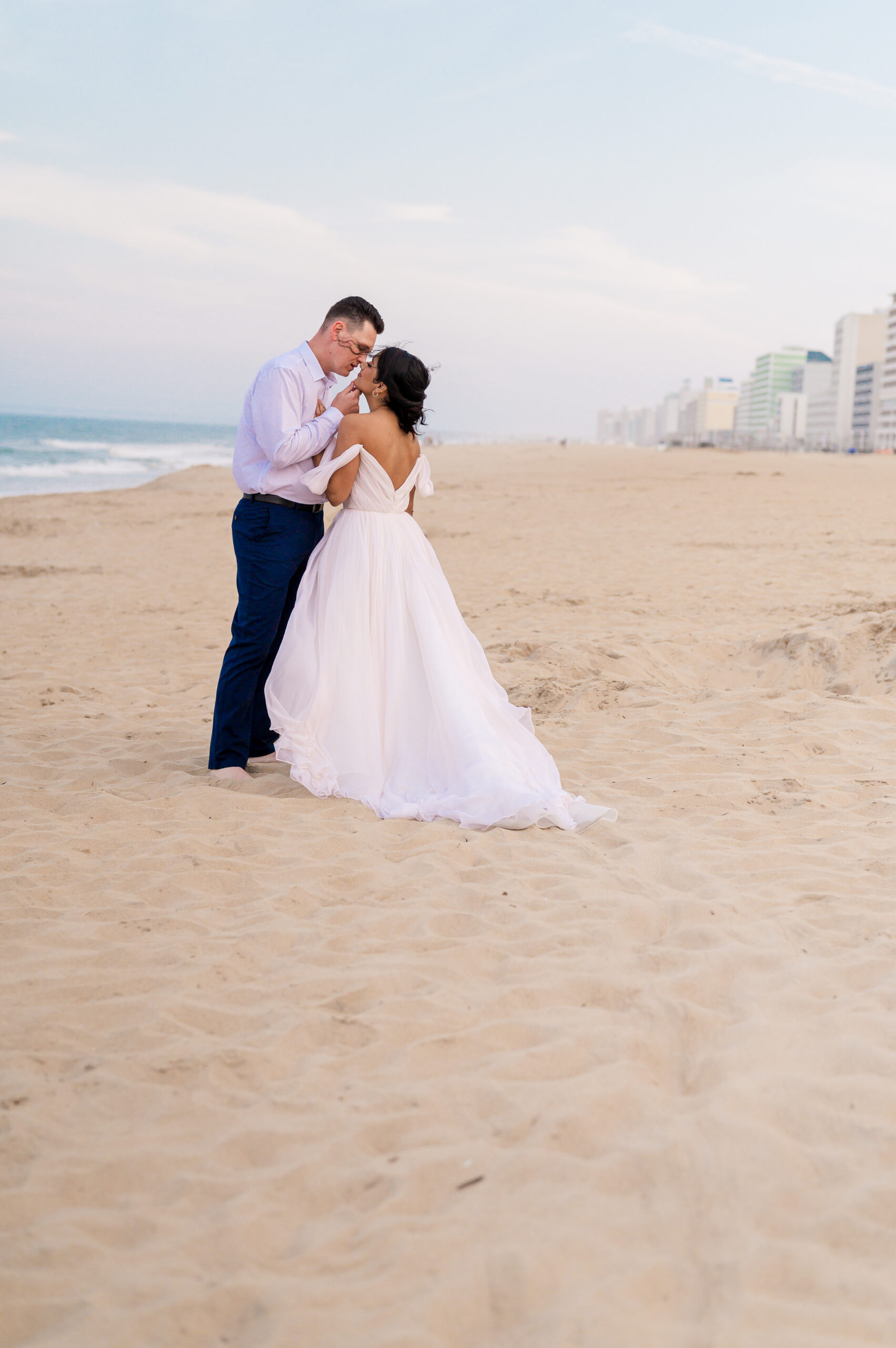 North Carolina beach elopement couple