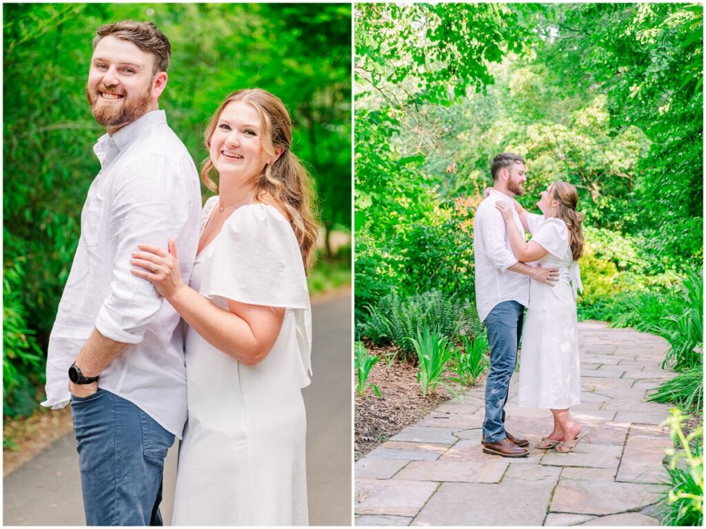 The end of the perfect engagement session with JoLynn Photography in a Raleigh botanical garden