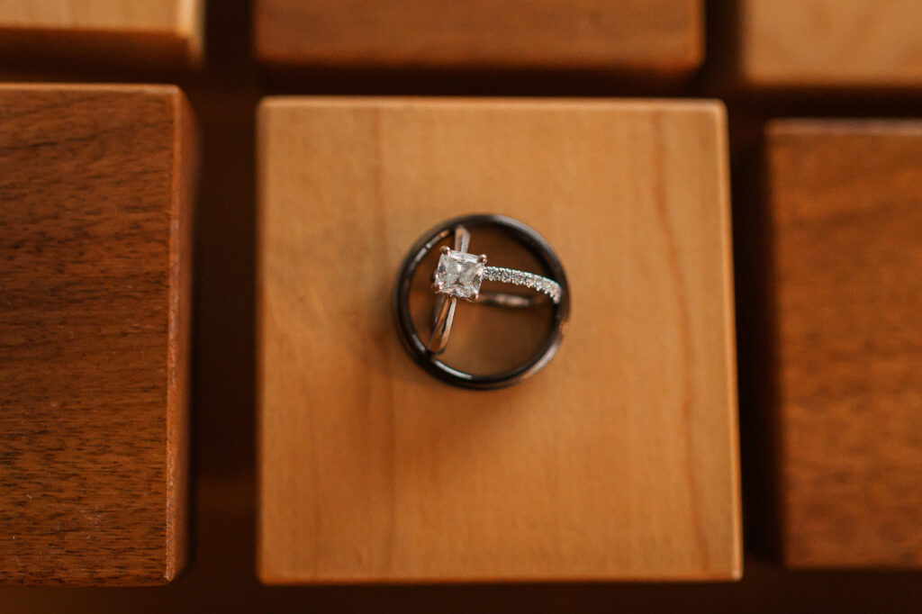 Stunning wedding ring and wedding band detail image by JoLynn Photography