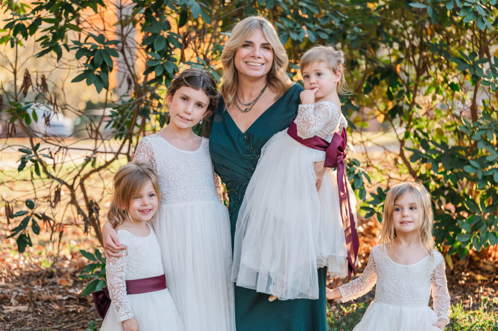 The mother of the bride and flower girls at the Hudson Manor