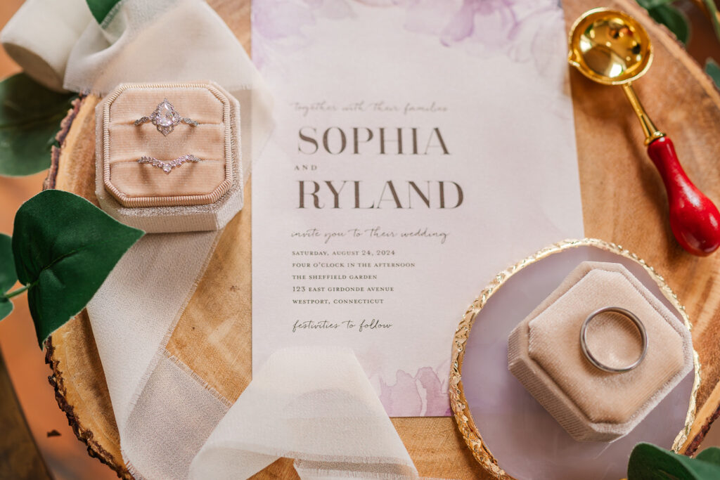 An invitation suite designed by a Wake Forest wedding planner
