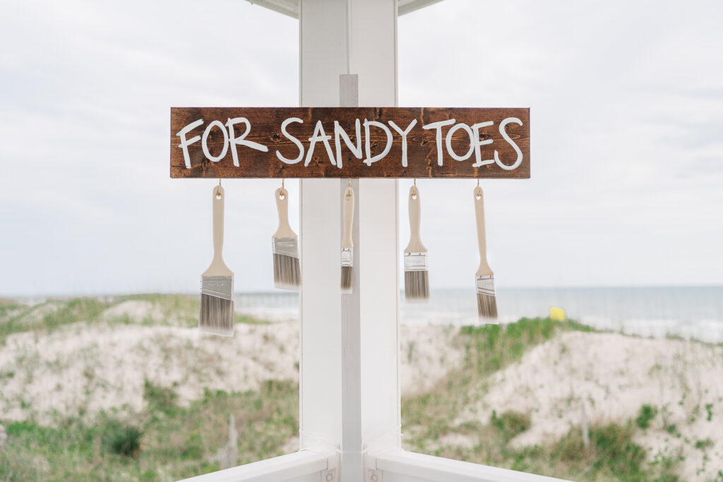 Beach decorations for an Atlantic beach wedding by JoLynn Photography