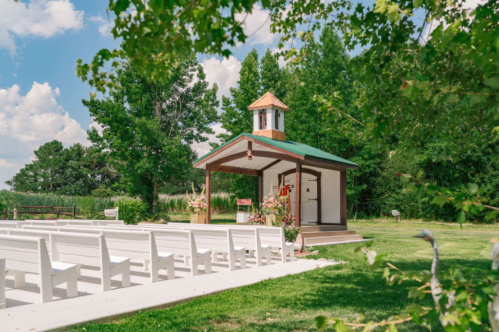 A side view of the Somerset Gardens at The English Country Barn on a June summer day