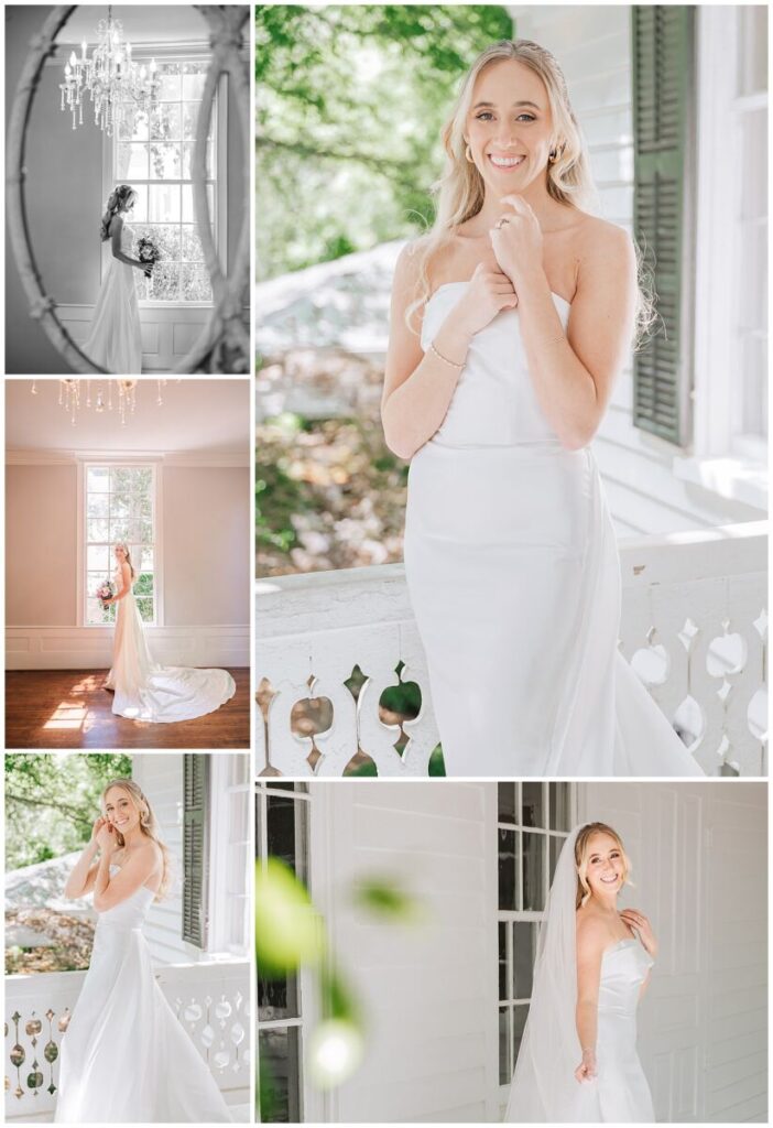 A bright and colorful springtime bridal portrait session at the Leslie Alford Mims House by JoLynn Photography