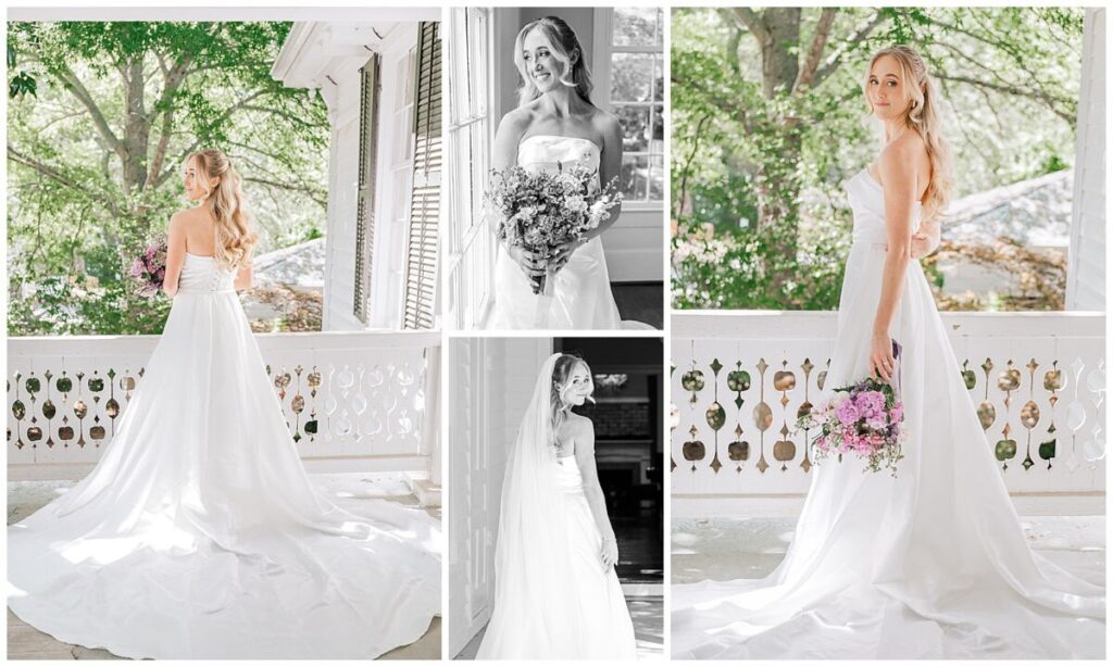 A bright and colorful springtime bridal portrait session at the Leslie Alford Mims House by JoLynn Photography