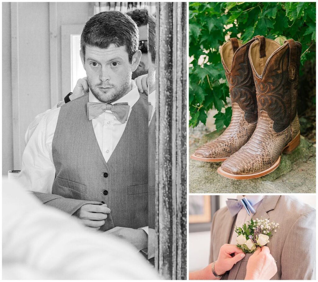 A groom getting ready on his wedding day by JoLynn Photography