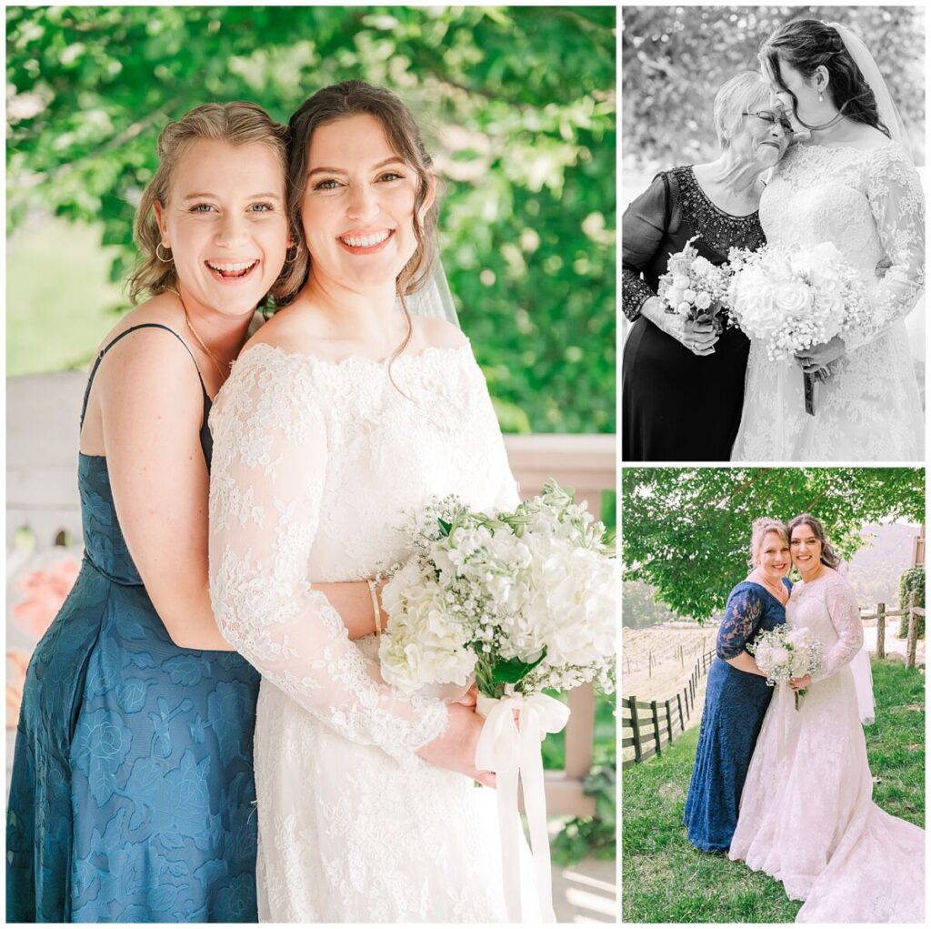 Family holding a bride