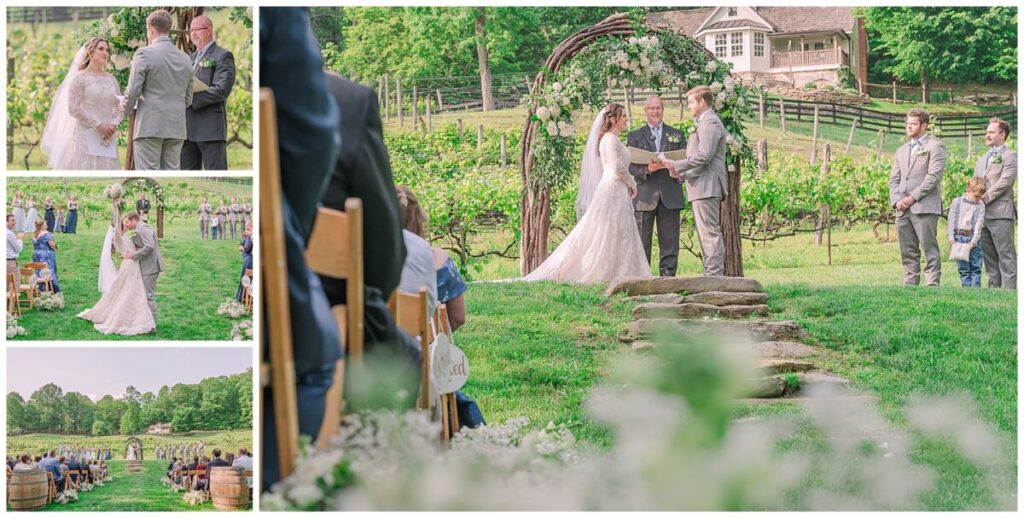 A stunning summer wedding ceremony at The Vineyard at High Holly