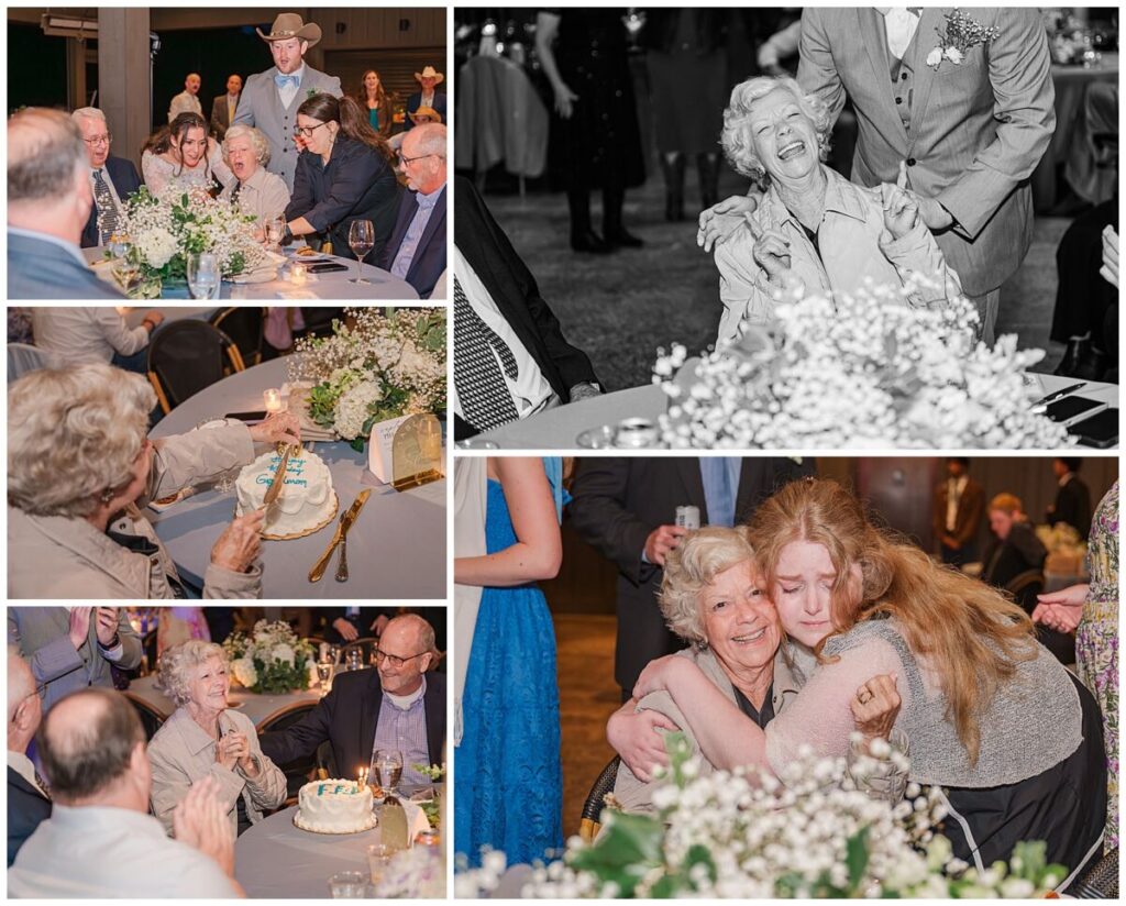 A special birthday surprise at a wedding reception 