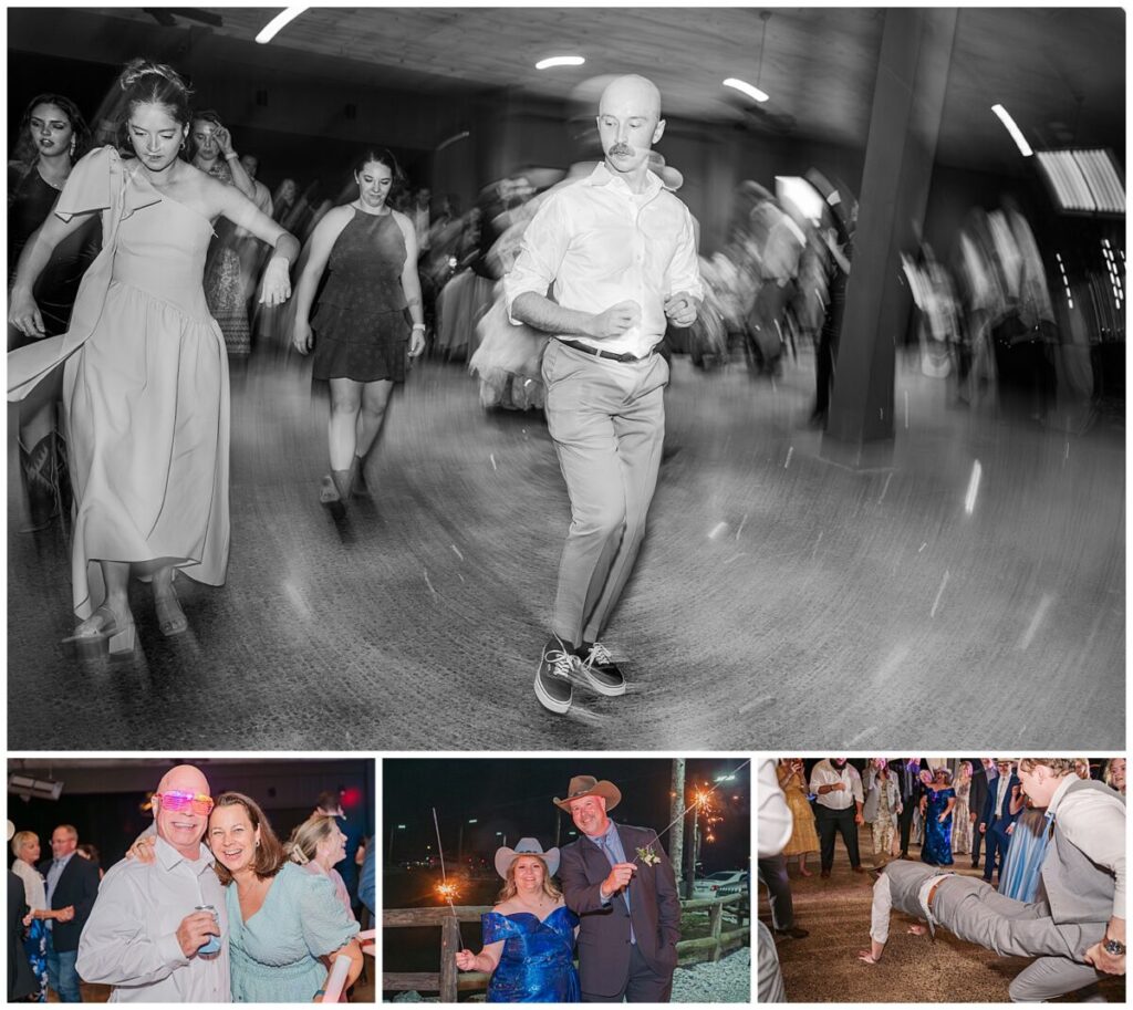 Family and friends dancing on the dance floor