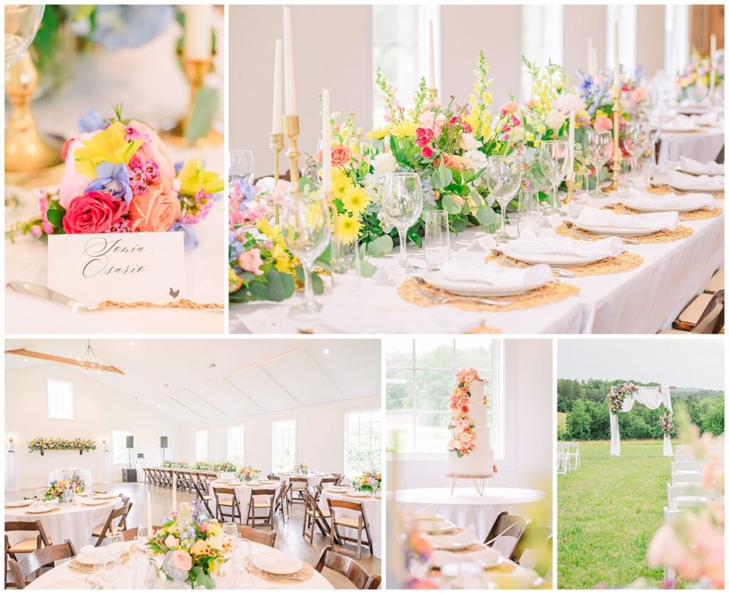 Stunning wedding reception details at Guildford Farm by JoLynn Photography