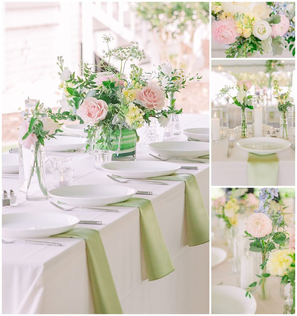 An array of pastel colors at a wedding reception by JoLynn Photography
