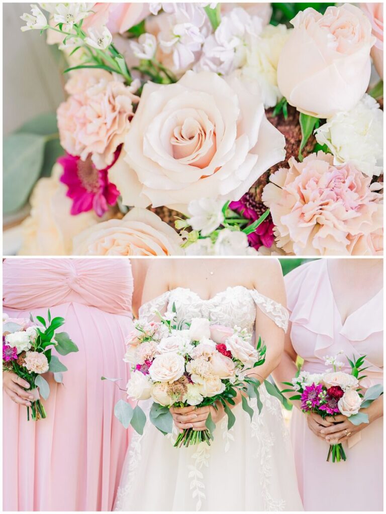 Warm pink and red summer wedding colors 