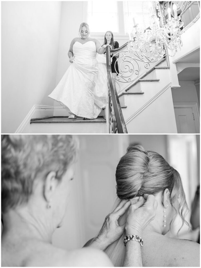 A glowing bride getting ready on her wedding day at The Finch House by JoLynn Photography