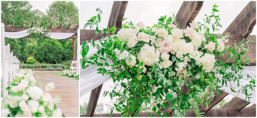 Stunning green, blue, and white wedding details at The Pavilion at Carriage Farm by JoLynn Photography