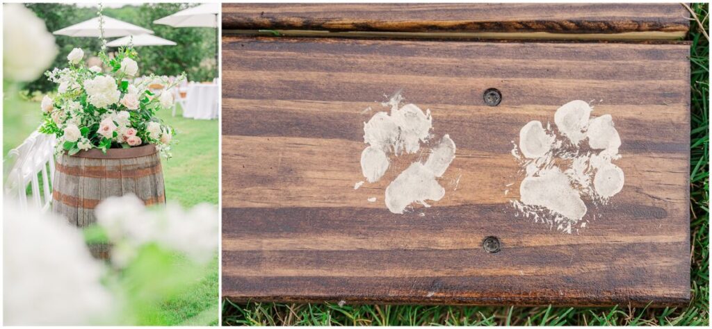 Stunning green, blue, and white wedding details at The Pavilion at Carriage Farm by JoLynn Photography