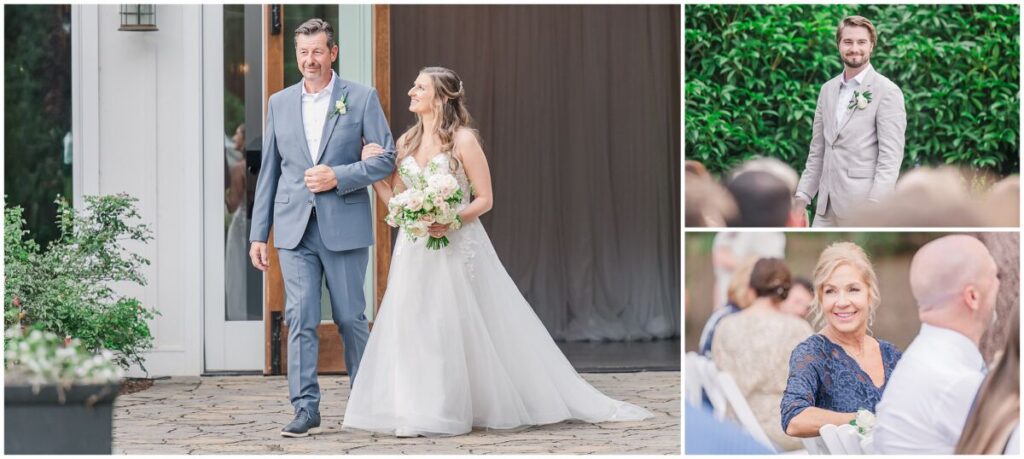 A dad walking his daughter down the aisle