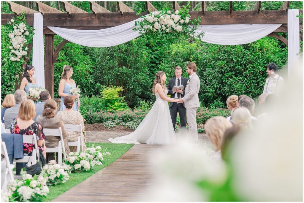 A beautiful wedding ceremony at The Pavilion at Carriage Farm in the summertime