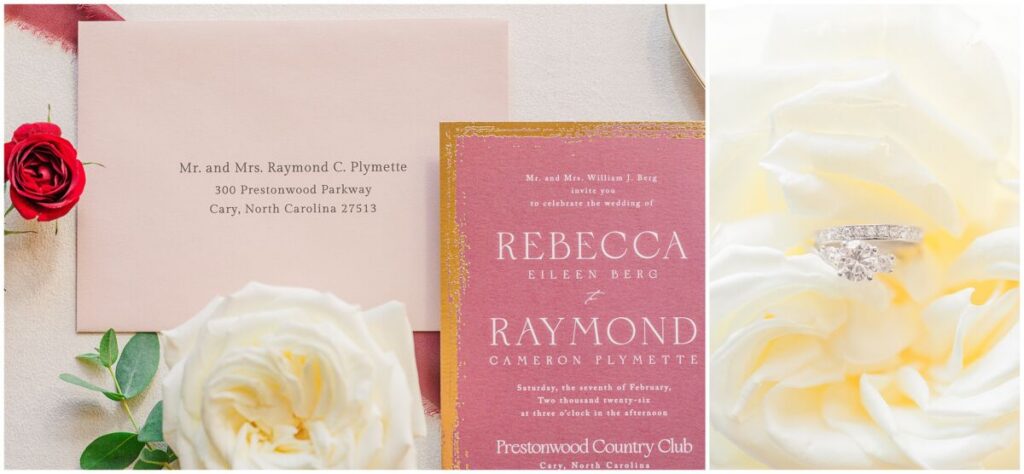 Red and pink wedding details