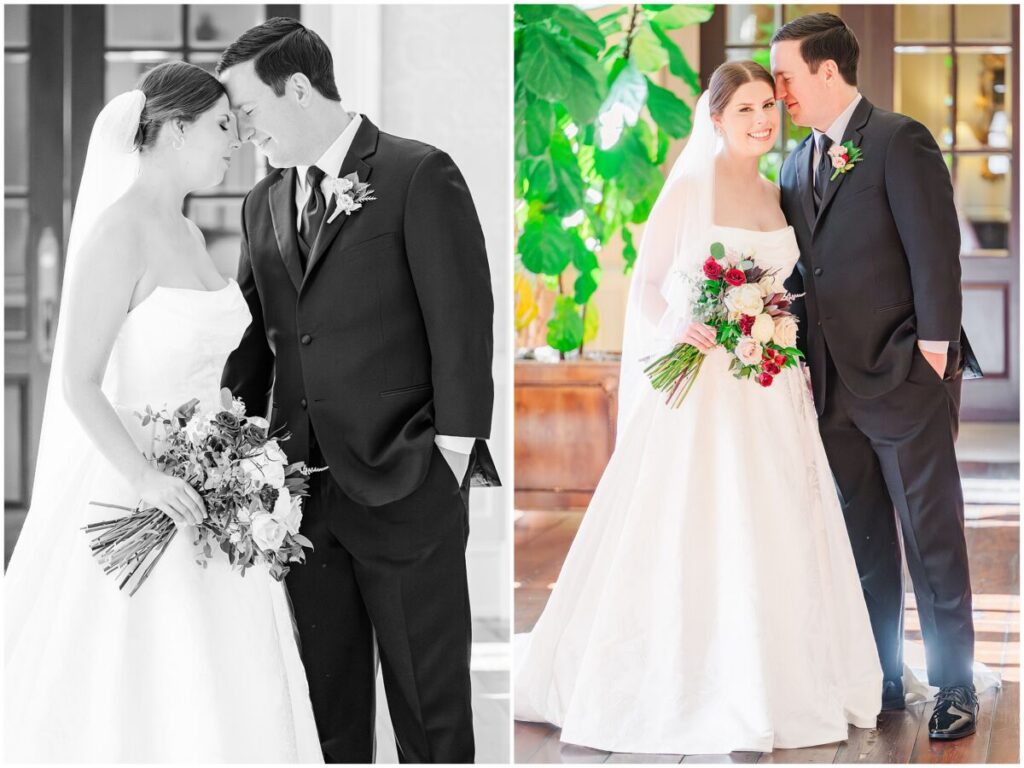 Beautiful wedding portraits of a happy couple during their Cary wedding at The Prestonwood Country Club by JoLynn Photography