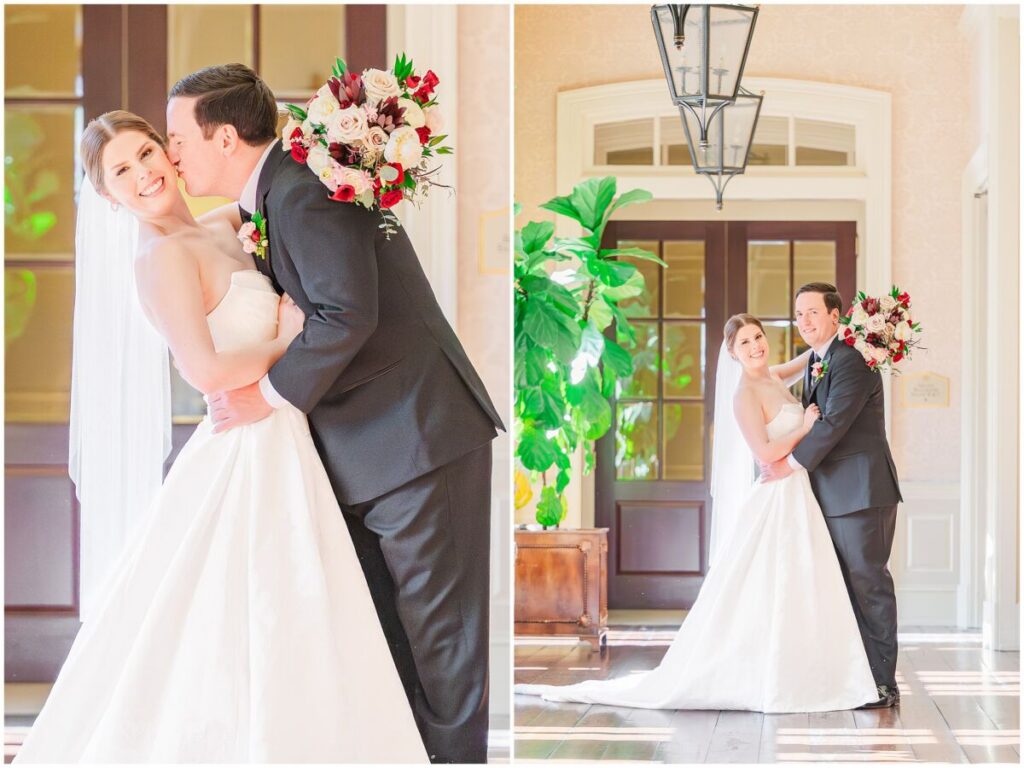 Beautiful wedding portraits of a happy couple during their Cary wedding at The Prestonwood Country Club by JoLynn Photography