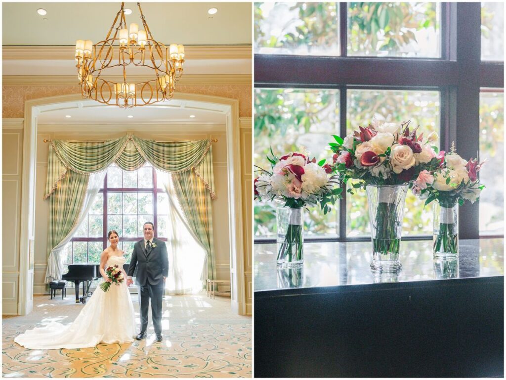 Beautiful wedding portraits of a happy couple during their Cary wedding at The Prestonwood Country Club by JoLynn Photography