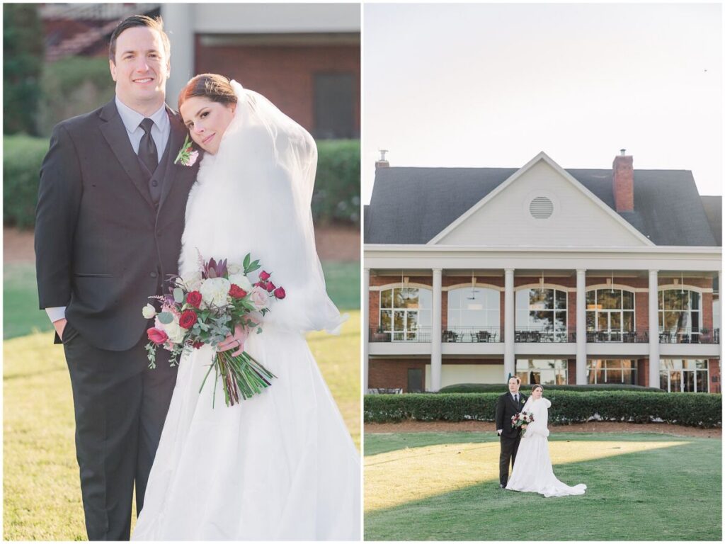 Beautiful wedding portraits of a happy couple during their Cary wedding at The Prestonwood Country Club by JoLynn Photography