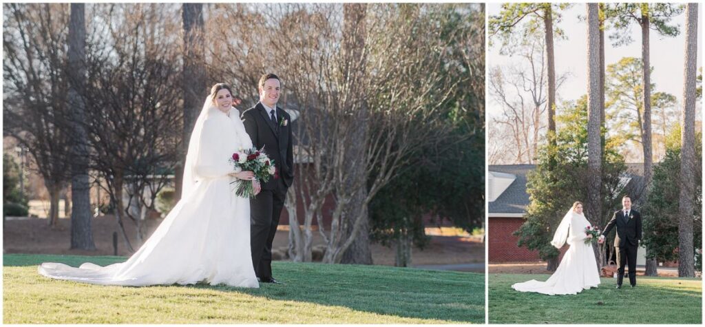 Beautiful wedding portraits of a happy couple during their Cary wedding at The Prestonwood Country Club by JoLynn Photography