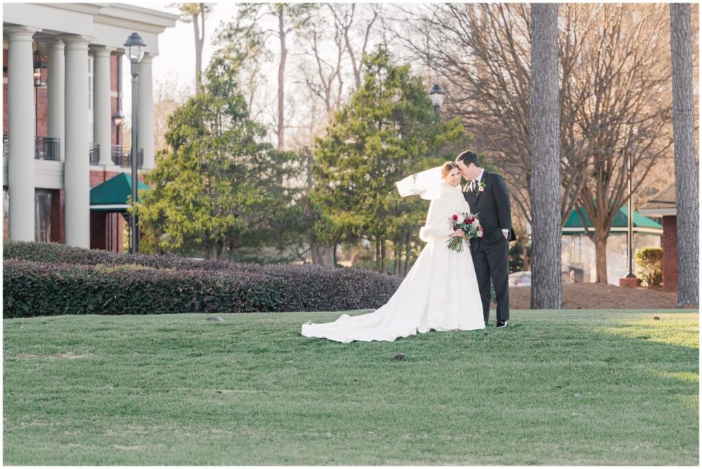 Beautiful wedding portraits of a happy couple during their Cary wedding at The Prestonwood Country Club by JoLynn Photography