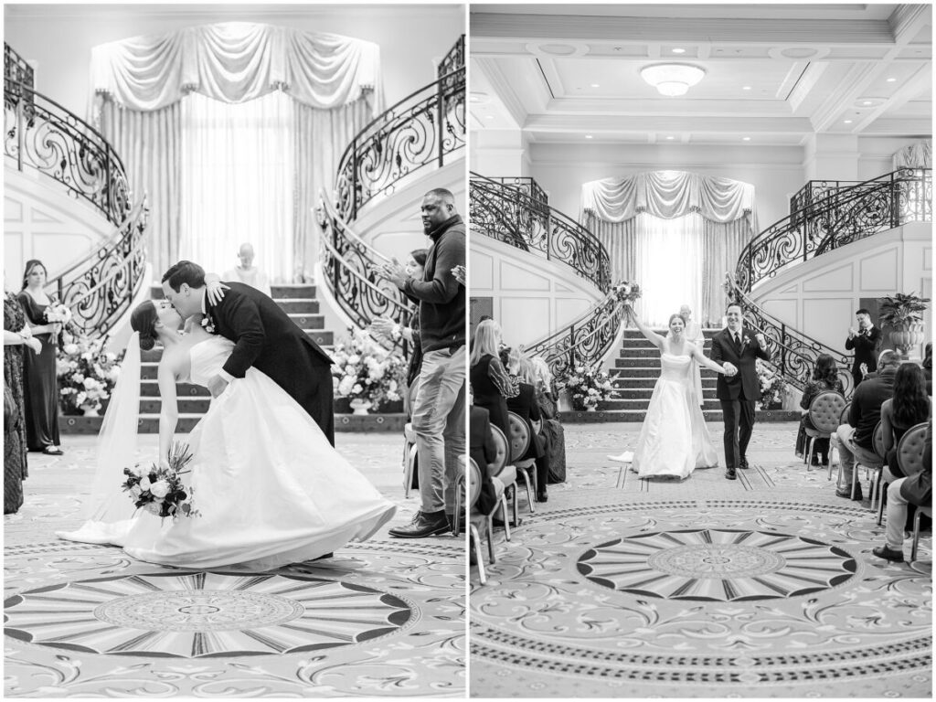 The grand exit of a wedding ceremony