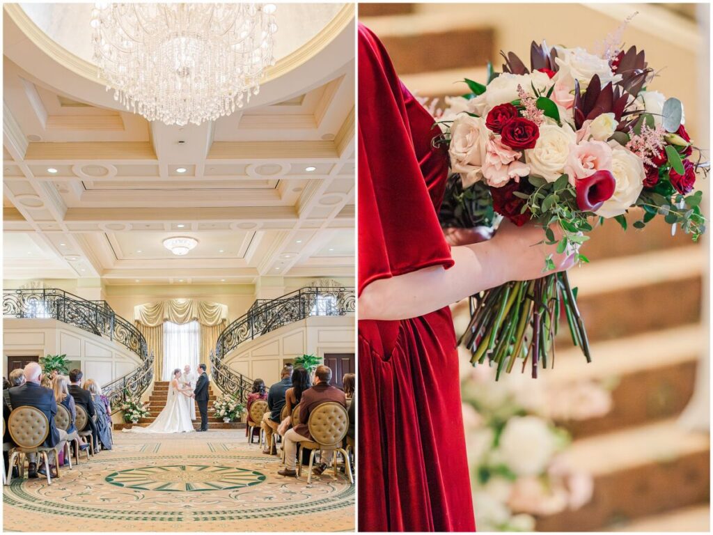 A beautiful wedding ceremony at a Cary wedding by JoLynn Photography