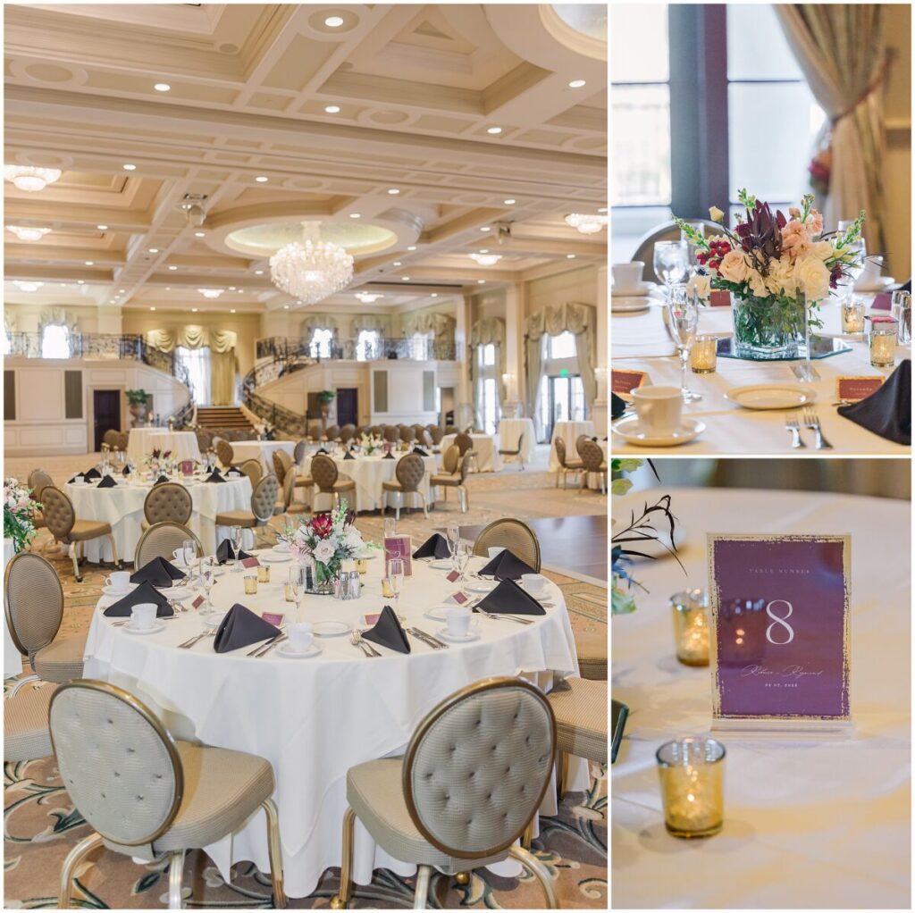 Stunning red, pink, and gold wedding details during a winter wedding in Cary North Carolina