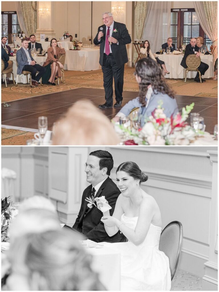 A welcome toast at a Cary wedding