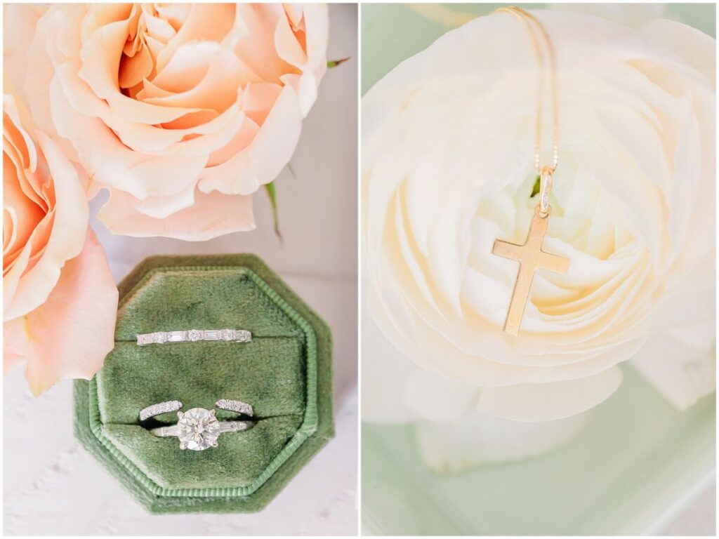 Vibrant green, soft pinks, and romantic wedding details for a Brooklyn Arts Center Wedding by JoLynn Photography