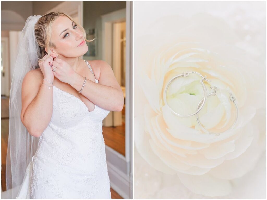 Romantic bridal portraits in a lovely bridal suite during a Brooklyn Arts Center Wedding by JoLynn Photography