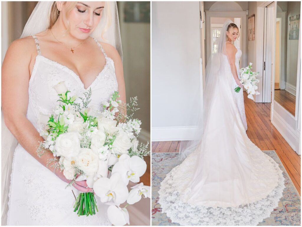 Romantic bridal portraits in a lovely bridal suite during a Brooklyn Arts Center Wedding by JoLynn Photography