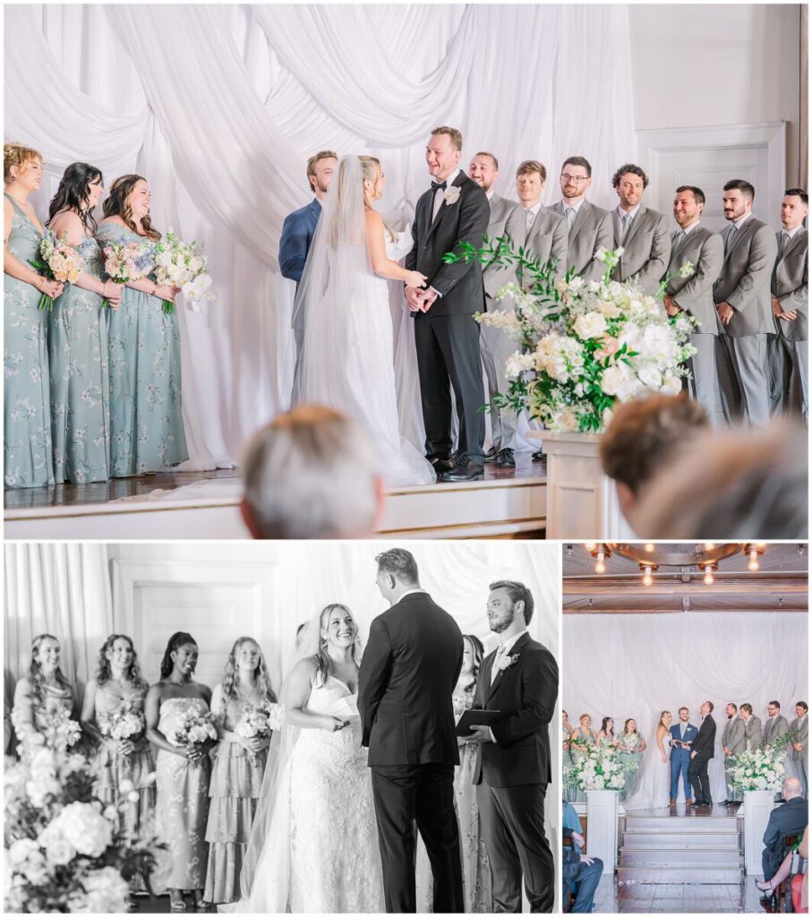 A loving couple enjoying their soft spring Brooklyn Arts Center Wedding surrounded by family and friends by JoLynn Photography