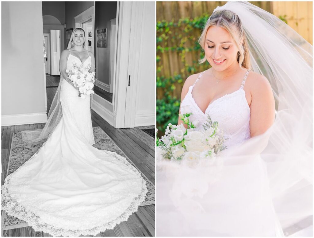 Romantic bridal portraits in a lovely bridal suite during a Brooklyn Arts Center Wedding by JoLynn Photography