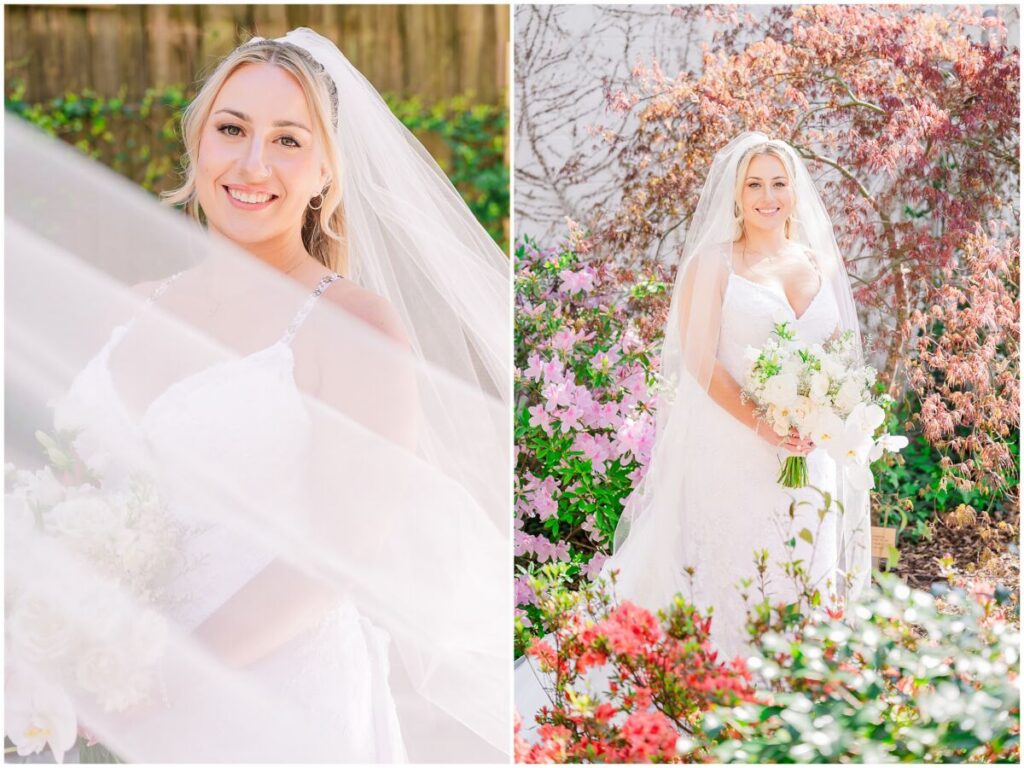 Romantic bridal portraits in a lovely bridal suite during a Brooklyn Arts Center Wedding by JoLynn Photography