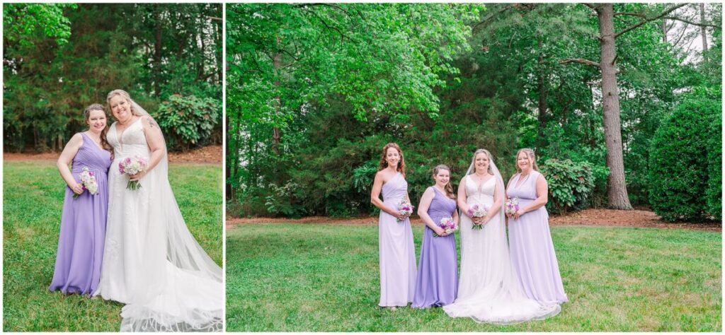 A happy bride surrounded in warm purple flowers on her wedding day at Terra Blooms Farm by JoLynn Photography