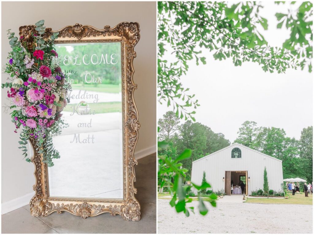 A wedding reception at Terra Bloom Farms filled with warm summer flowers, purples, and pops of gold by JoLynn Photography