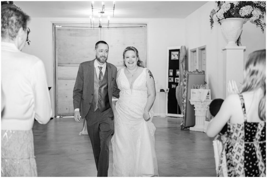 An entrance to a wedding reception