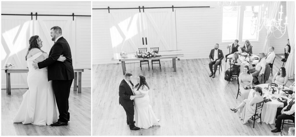 A happy couples first dance