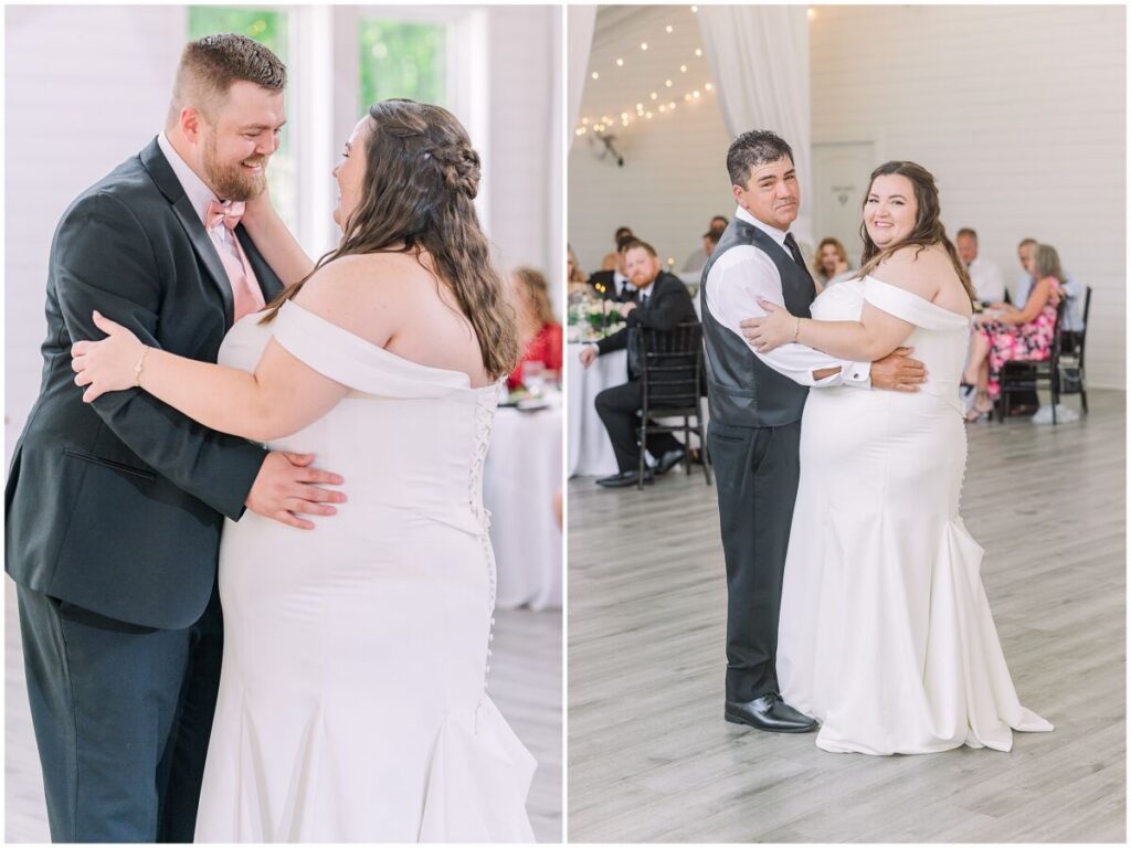 A happy couples first dance