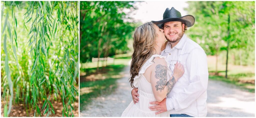 Laughter under the summer sun during a beautiful Pavilion at Carriage Farm engagement session by JoLynn Photography