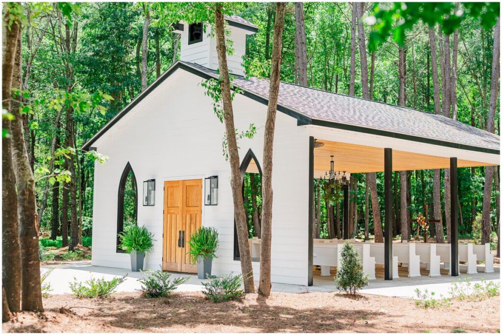 A beautiful open air chapel on a warm sunny summer day by JoLynn Photography at Stone Manor