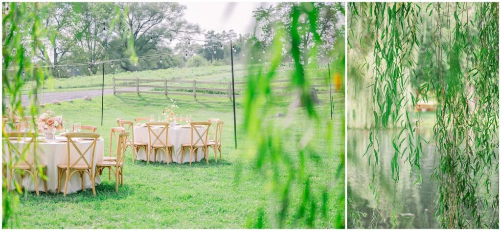 A fall wedding reception at Big Spring Farm