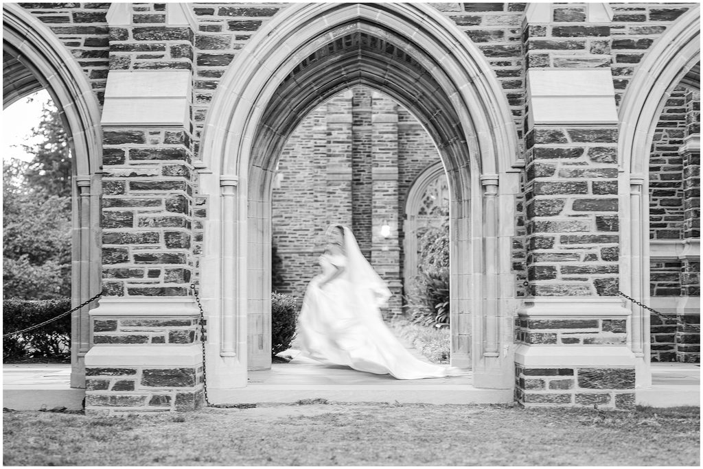 Black and white bridal portraits
