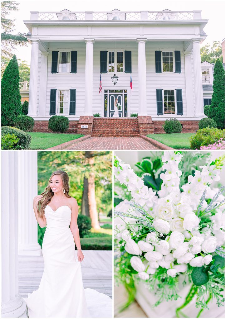 A dashing blonde bride enjoying her Rose Hill Estate bridal portrait session in the summer by JoLynn Photography